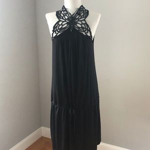 Vivienne Tam Black Butterfly Sequin Dress sz S